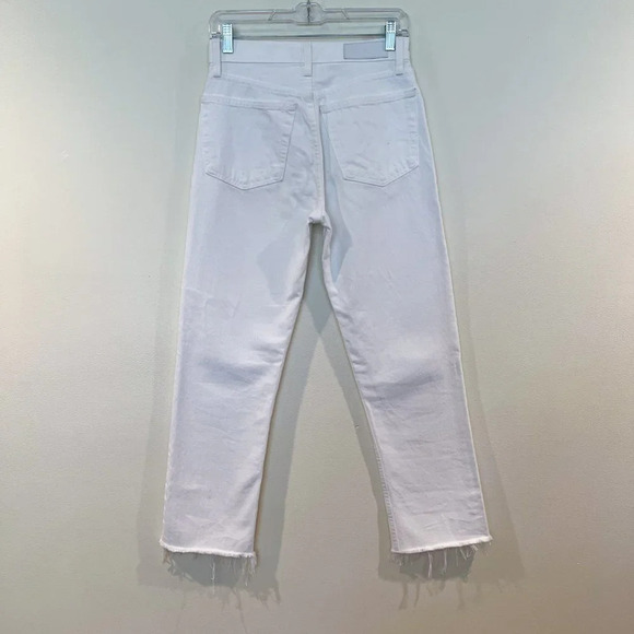 REDONE White Straight Leg High Waist Classic Preppy Designer Denim Jeans 26 - Picture 7 of 10